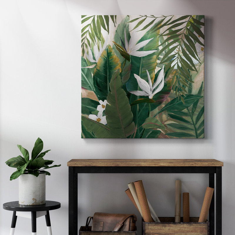 Paradise Palms - Toile tendue avec châssis de qualité supérieure, prête à être accrochée