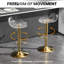 Ensemble de 3 tabourets de bar à hauteur réglable en acrylique transparent pour comptoir de cuisine pour îlot de bar, doré-1565541608-1574527684