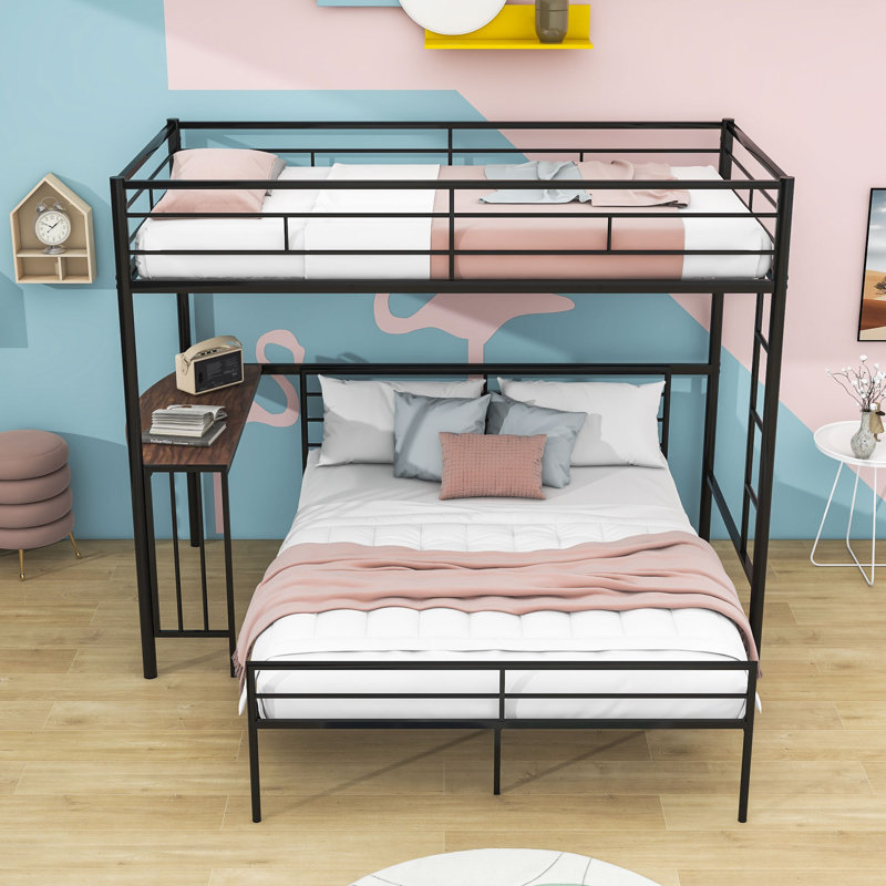 Elsah Kids Twin Over Full Bunk Bed, Black