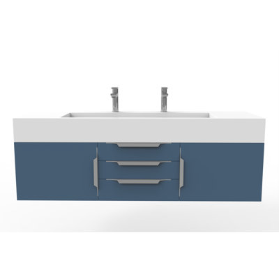 Nile 60" Wall-Mounted Single Bathroom Vanity Set