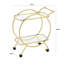 2 Tier Tea Wine Serving Cart for Kitchen, 81.5cm Drinks Metal and Tempered Glass Bar Trolley-53545555