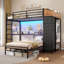 Lit superposé simple en L 88,2 x 72,8 x 42 po avec bureau et portemanteau-2067733721