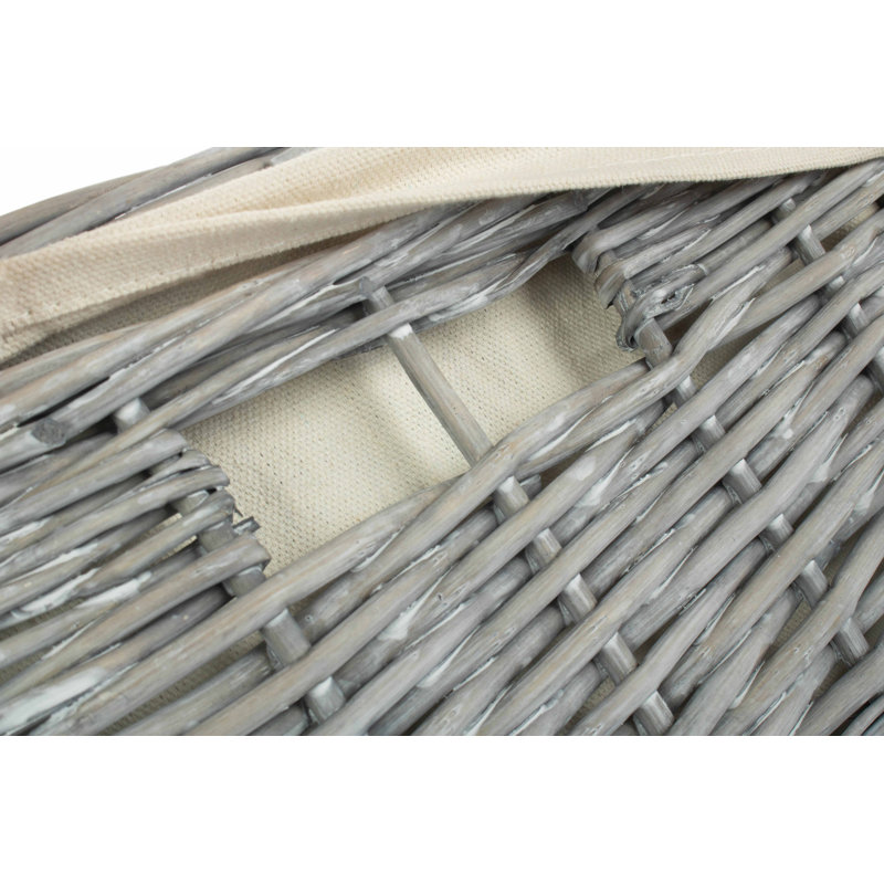 Wicker Laundry Hamper with Handles, 50cm H x 33cm W x 33cm D