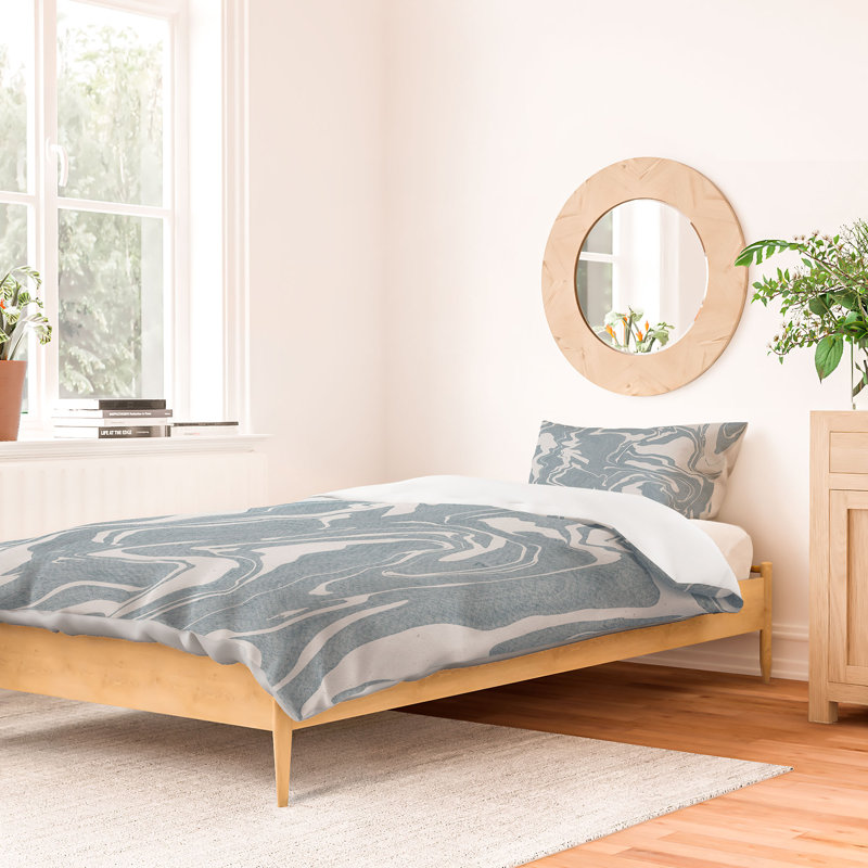 Ensemble de housse de couette Emanuela Carratoni, Bleu, Housse de couette lit simple TG + 1 taie décorati
