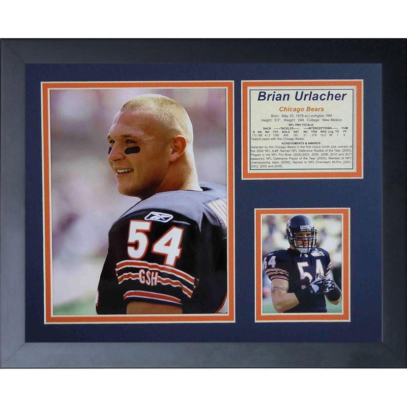 « brian urlacher portrait », reproduction de photo encadrée