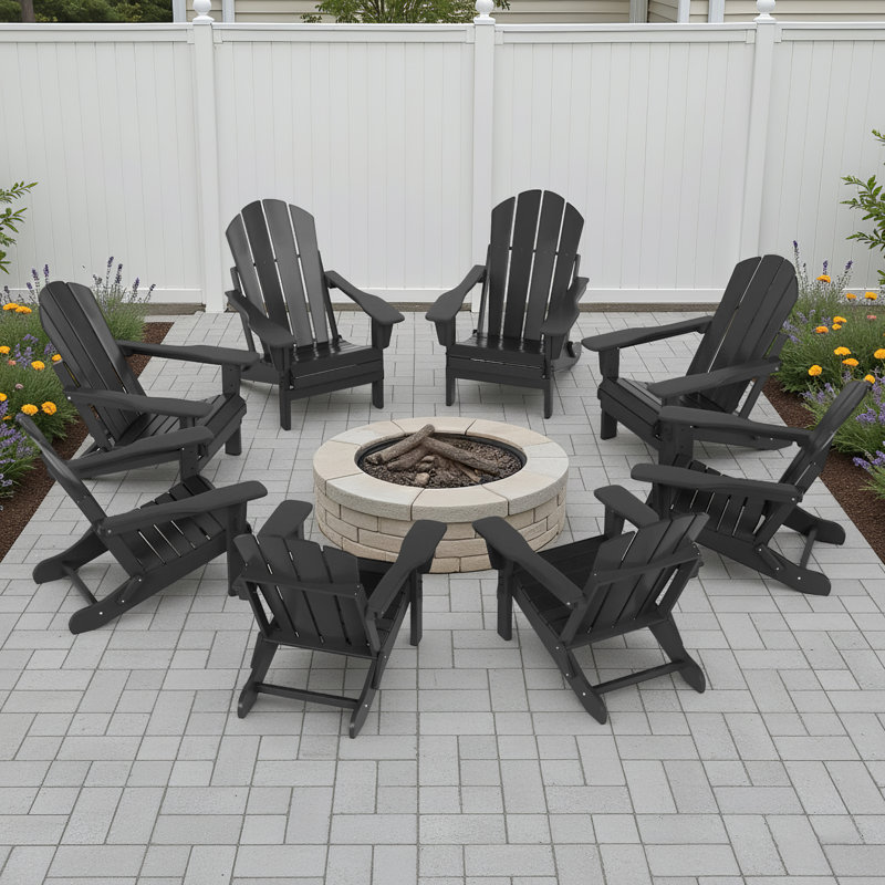 Chaise Adirondack pliante Shawnna, Gris