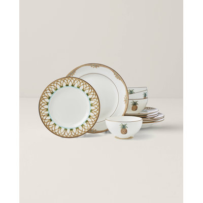 Lenox British Colonial Bamboo 12-Piece Dinnerware Set