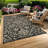 Reversible Outdoor Rug, 9' x 12', Waterproof Plastic with UV-Resistant Finish, Foldable with Stakes and Carry Bag for Patio, Deck, Camping or RV-1197840078-1197840073