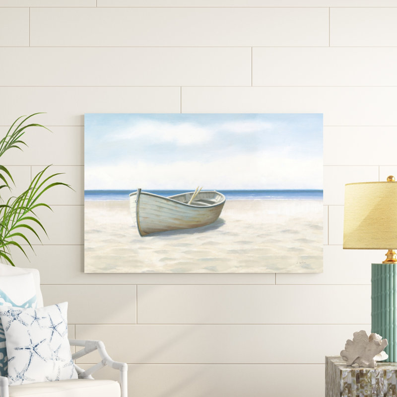 " Beach Days I No Fence Flowers Crop " by James Wiens Painting Print, 32" H x 48" W x 1.25" D
