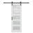 5-Lite Frosted Glass White Primed Sliding Barn Door with Installation Hardware Kit(No Assembly Required)-91070108