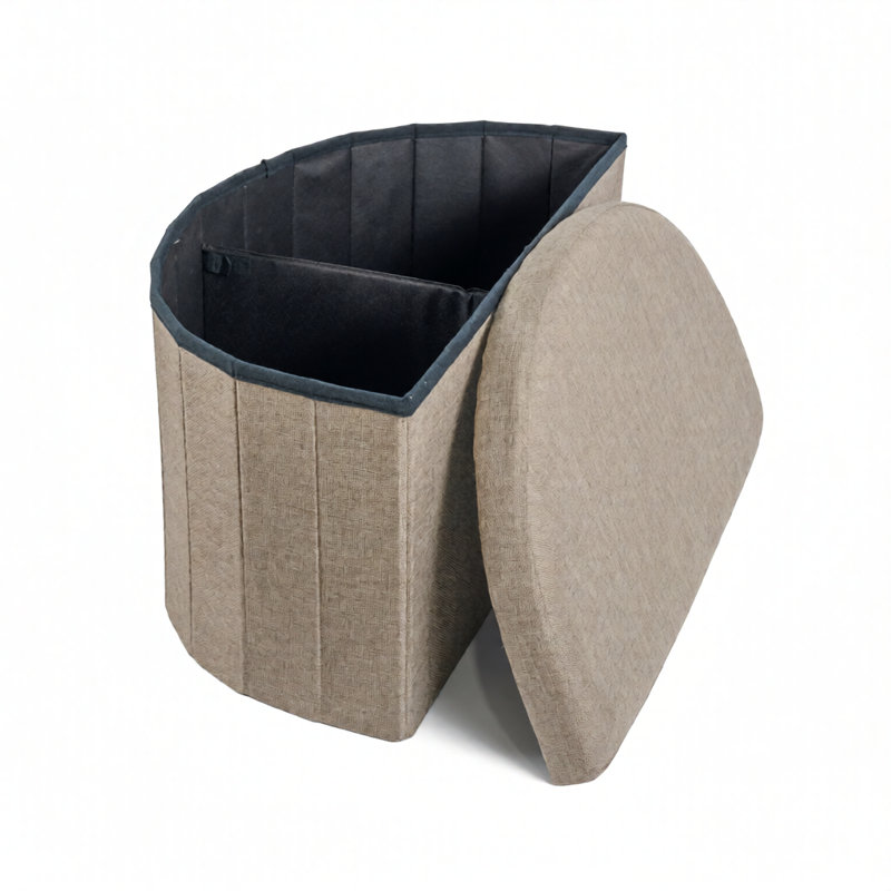 Tabouret incurvé de rangement rembourré