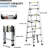 Telescoping Ladder A-Frame  Folding 6FT + 7FT Aluminium Step Ladder