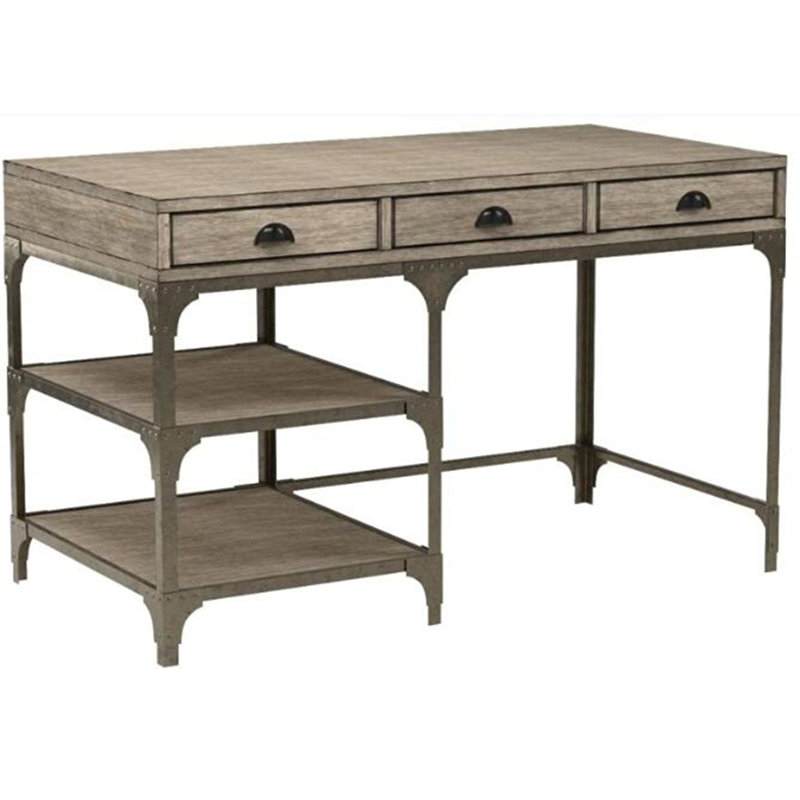 Seybert Desk in Weathered Oak & Antique Silver 92325