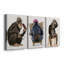 «Bath Animals I», ensemble de 3 reproductions d'art sur toile tendue-993370475