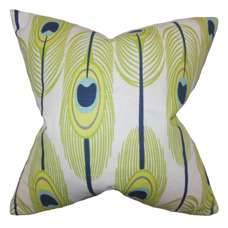 Coussin de plumes hedy, Vert, 18 po x 18 po, Pas de remplissage