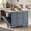 Îlot de cuisine de 129 cm avec meuble à ordures inclinable, organisateur coulissant, abattant et 2 tiroirs-494077625