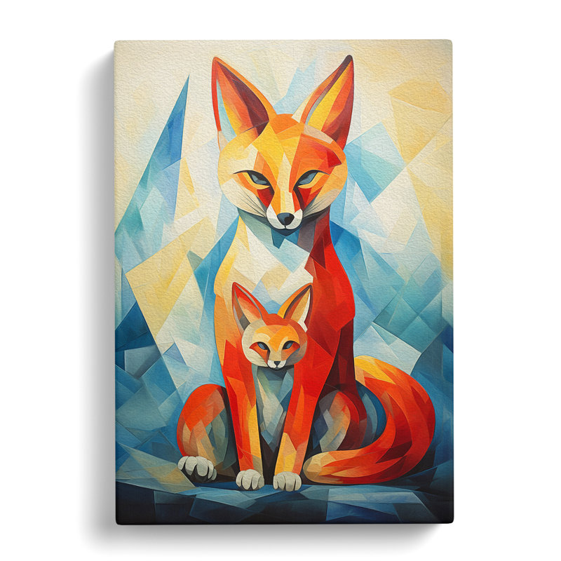 Fox Cubism No.2 - Wrapped Canvas, 76cm H x 50cm W x 3cm D