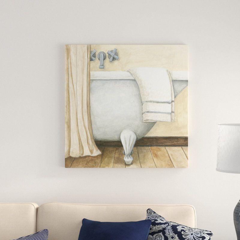 «Contemporary Bath I», peinture sur toile, H 30 po x l 30 po, Toile tendue