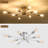 Dushka 8-Light 30.12'' Dimmable Sputnik Sphere  Modern Linear Chandelier Semi Flush Mount Ceiling Fixture-130640068