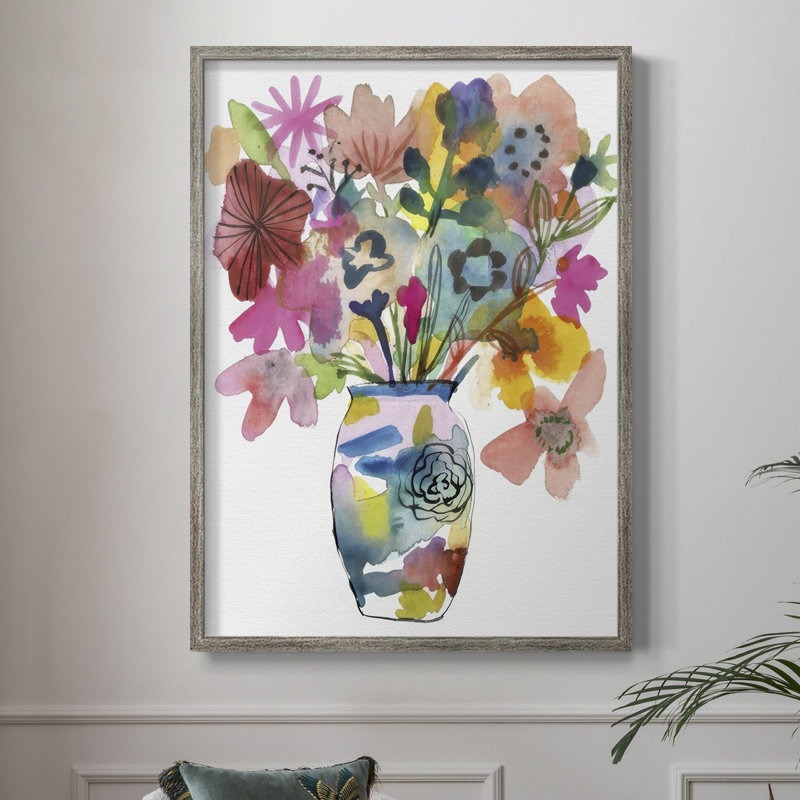 Linear Bouquet I, reproduction encadrée - bois massif, H 30 po x l 24 po