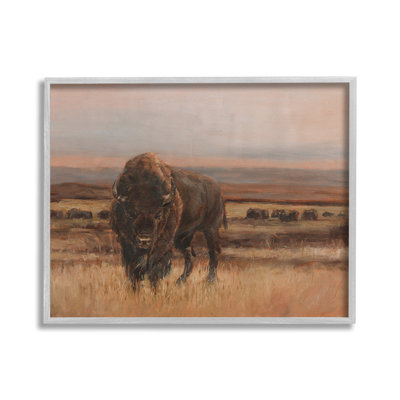 " Traditional Bison Landscape Single Picture Frame " by Ethan Harper