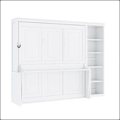 Queen Murphy Bed with Desk and Bookshelf