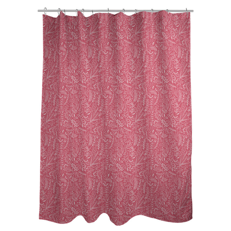 Classic Ditsy Floral Single Sower Curtain, Red