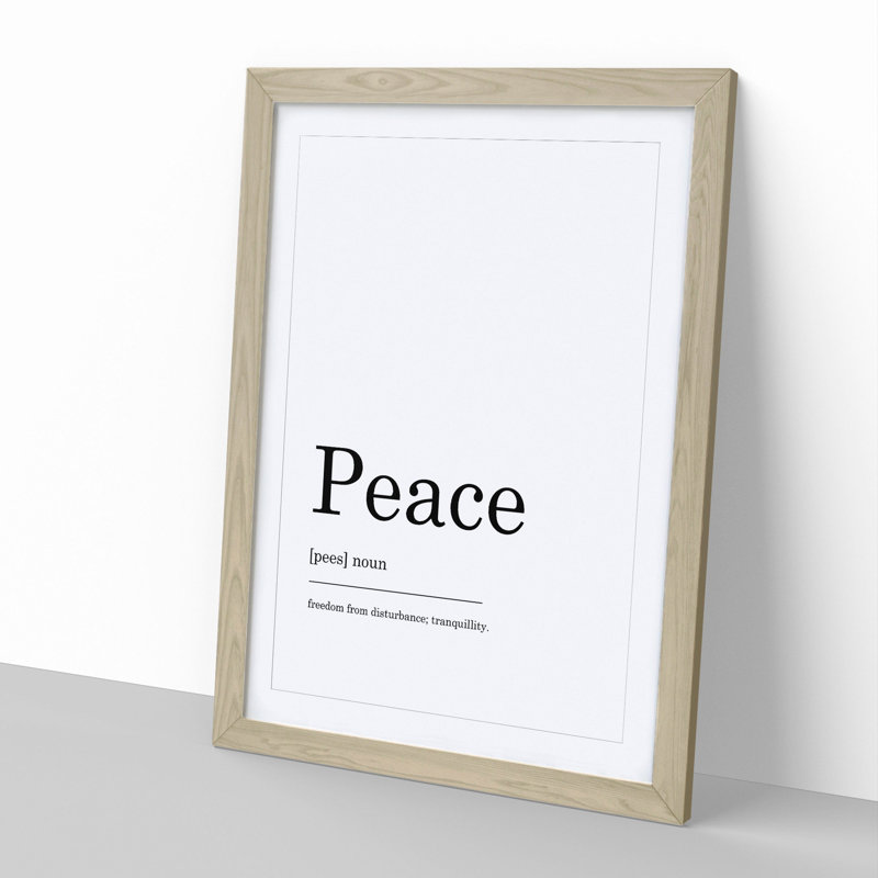 Definition of Peace - Framed Print, 36cm H x 27cm W x 2cm D, Oak