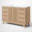 Meuble-lavabo simple de 120 cm (47,2 po) avec lavabo en résine SMC, 8 tiroirs et rangements, design cannelé, style moderne, salle de bain principale