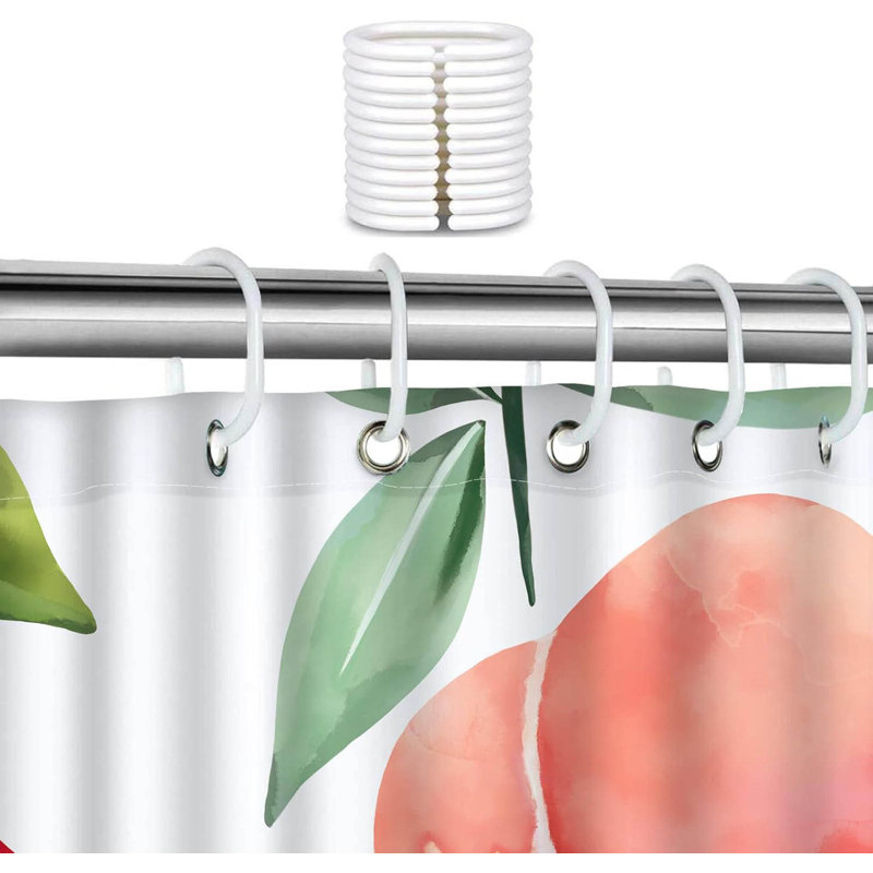 Fruit Bathroom Curtain with 12 Hooks