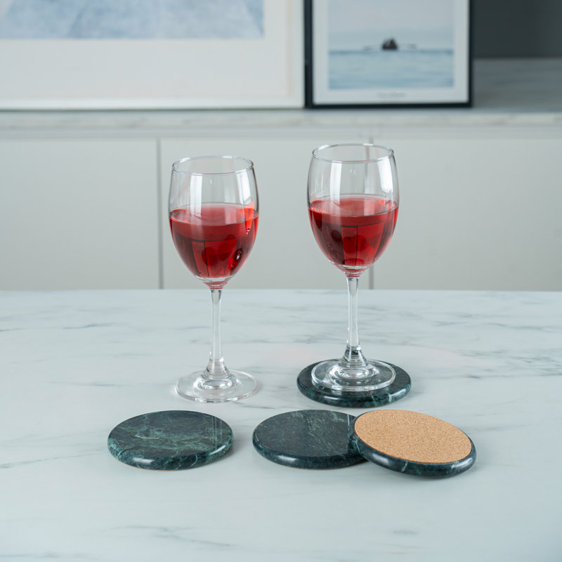 Sous-verre rond en marbre naturel