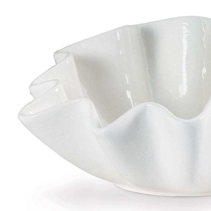 Ruffle Ceramic Decorative Bowl, Medium