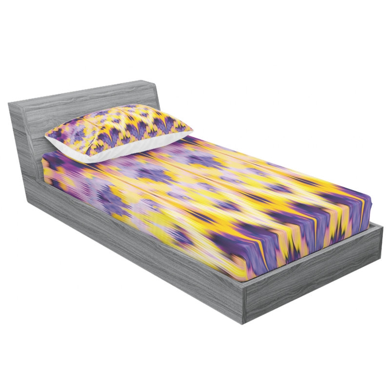 Microfiber Ikat Sheet Set, Twin XL Sheet Set with Fitted Sheet