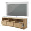 Meuble télé de 150 cm de large pour téléviseurs jusqu'à 165 cm, centre multimédia moderne cannelé avec 3 tiroirs de rangement