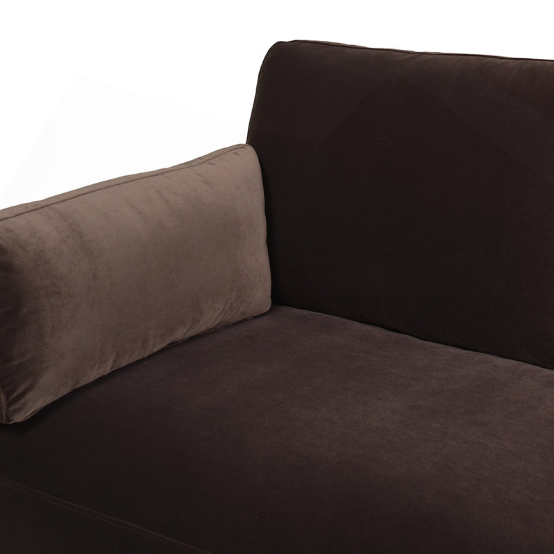 Canapé de ferme moderne de 84 po Knox, velours brun foncé performance, Brown