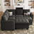 Modular Velvet Pull Out Bed With Storage Ottoman For Living Room Bedroom Apartment-848953520