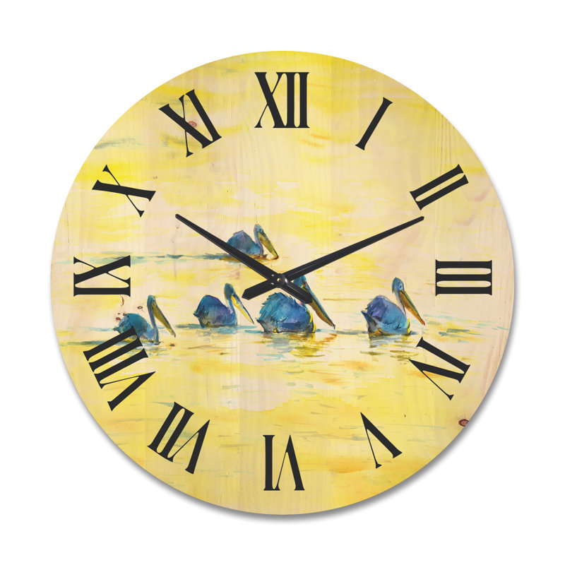Horloge murale Pelicans on the River, Grand