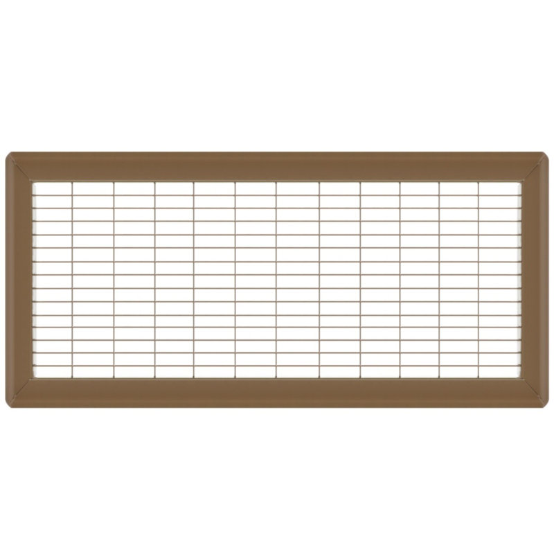 Gril de plancher brun de gros calibre, H 0,9 po x l 8 po x L 24 po