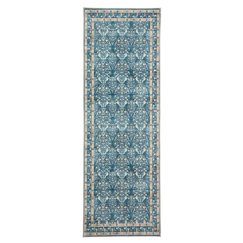 Area Rugs Washable Vintage Area Rug for Living Room or Bedroom – Soft, Distressed, Non-Slip, Low Pile Carpet – Indoor Dining Room Home Decor