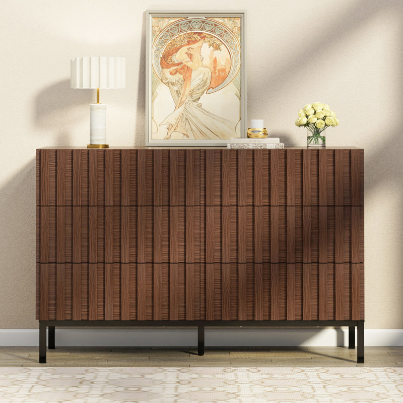 Sevyn Endress 6 Drawer 47.24" W Double Dresser, Coffee