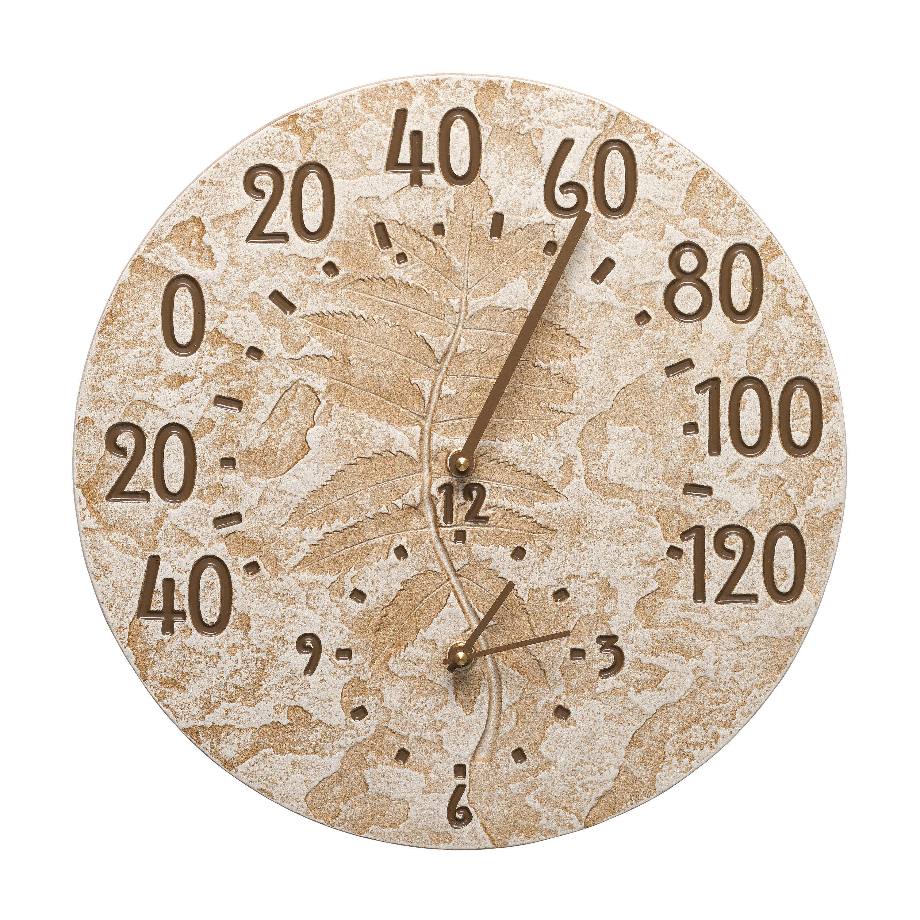 Blanc Fleur Outdoor Decorative Round 15 inch Wall Thermometer by
