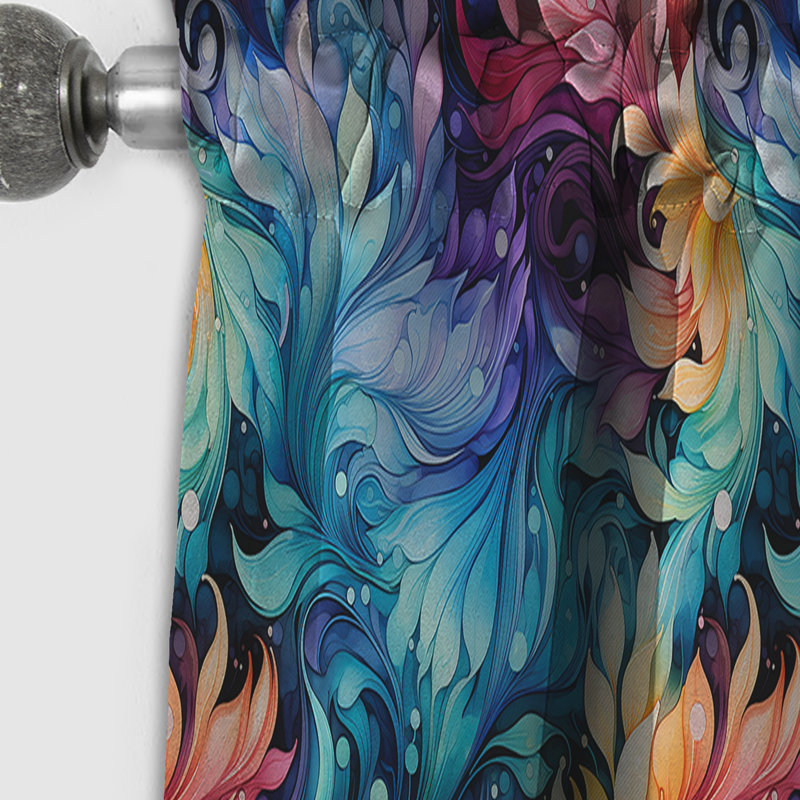 Motif cachemire Watercolor Charm I - Rideau floral - Rideau occultant floral - 1 panneau, L 52 po x L 95 po