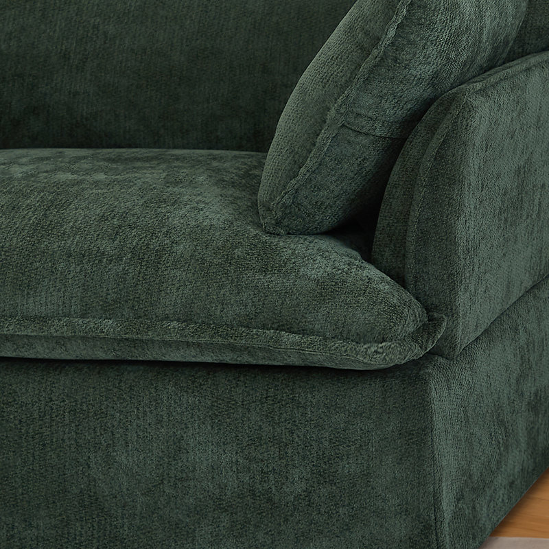 Fauteuil d'appoint surdimensionné de 47,2 po avec port double, base et accoudoirs de conception moderne, coussins décoratifs, siège profond et large, canapé simple confortable en forme de nuage, fauteuil en chenille pour le salon et l’appartement