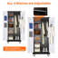 71 po Armoire autoportante à roulettes en métal H avec tringle, crochets et panneau perforé noir-311253523-311253516