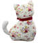 Floral Cat Fabric Door Stop