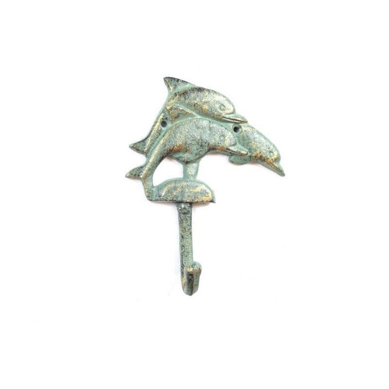 Crochet mural décoratif dauphins Skipworth, Bronze