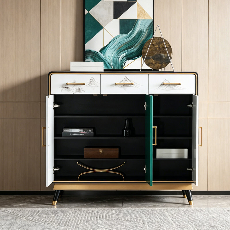 Buffet en pierre frittée de grande capacité, H 41,73 po x l 47,24 po x P 15,75 po, Green