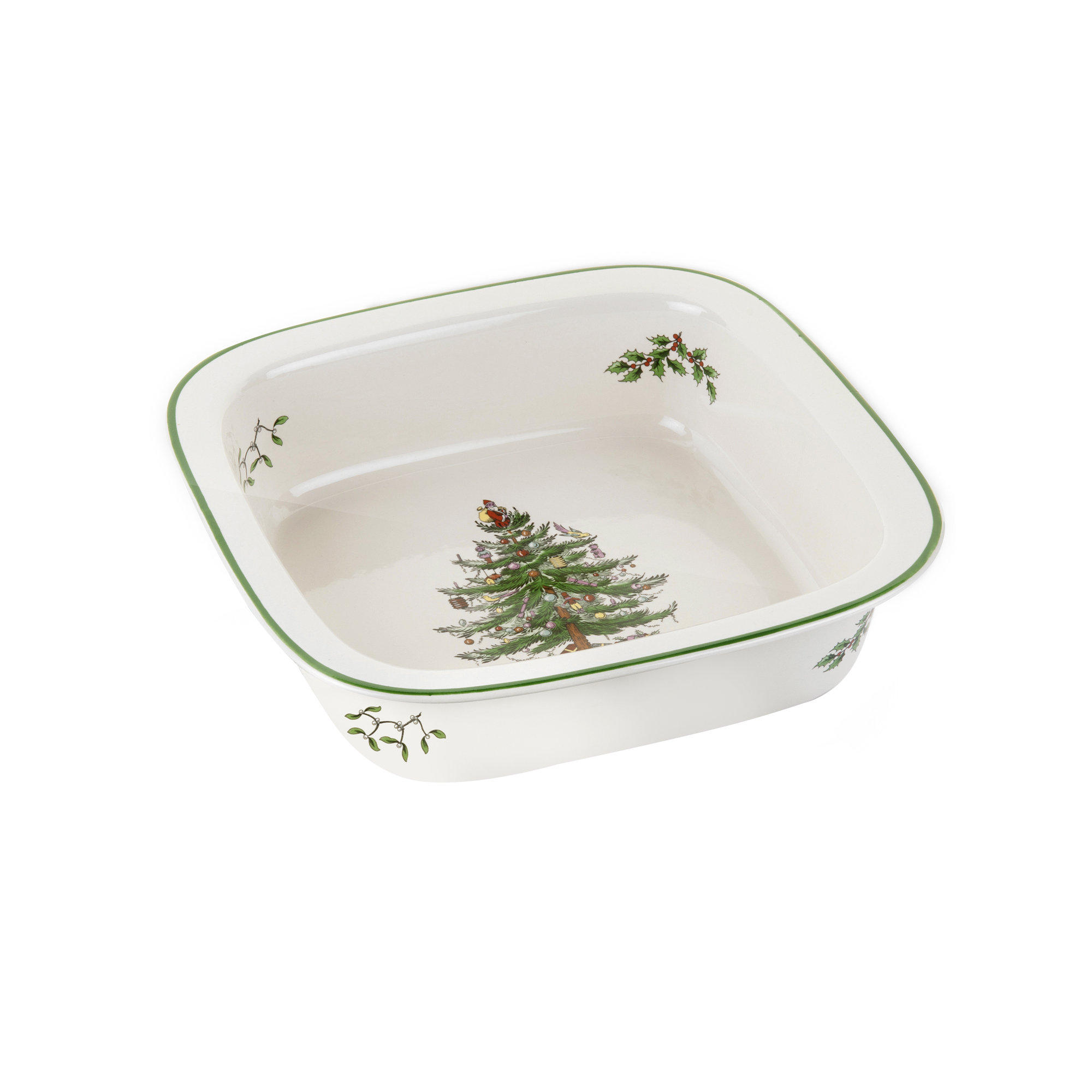 Spode Christmas Tree Square Rim Dish/Baker 10"