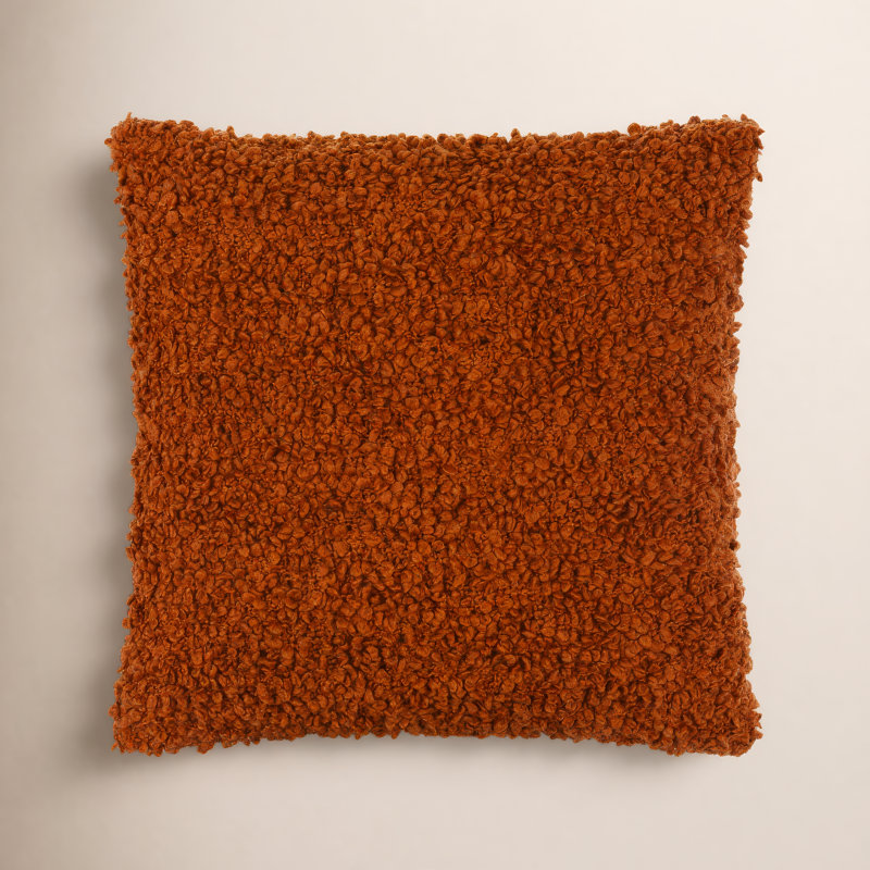 Anella Polyester Throw Square Pillow Cover, H 18 po x l 18 po, Inférieur, Rouille