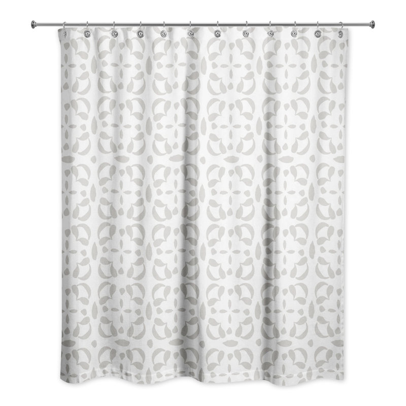  Rideau de douche géométrique simple, gris